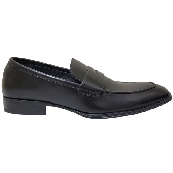 Alfani Men Penny PU Slip On Penny Loafers Size US 12M Black Faux Leather - Picture 2 of 4